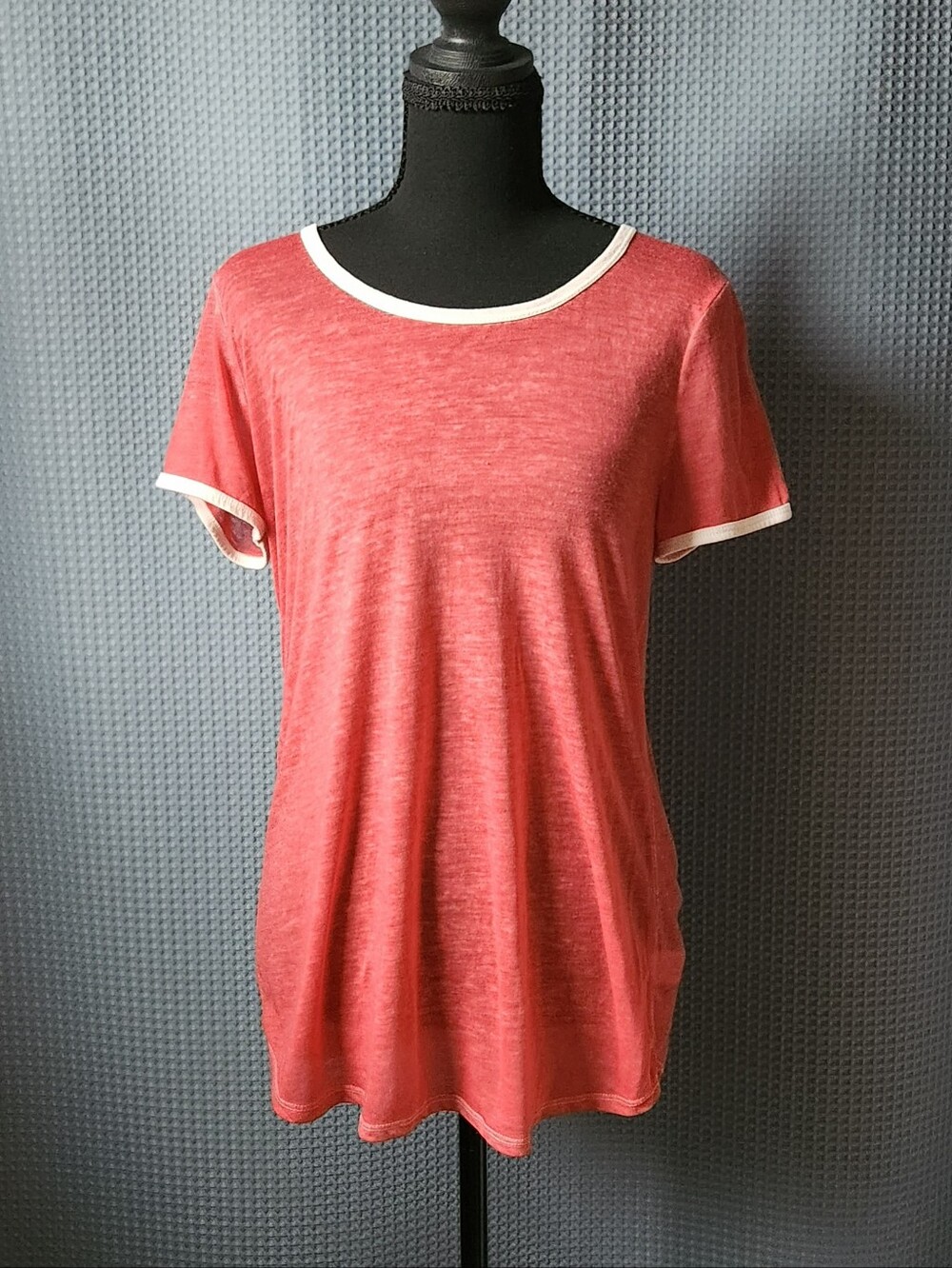 Maurices Coral Ringer Tee W/ White Trim